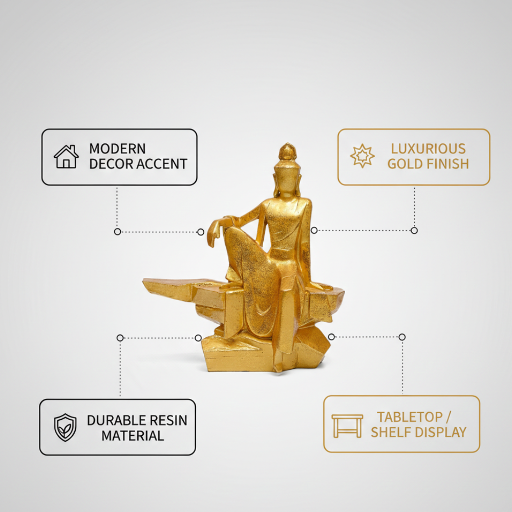 Golden Seated Buddha Sculpture