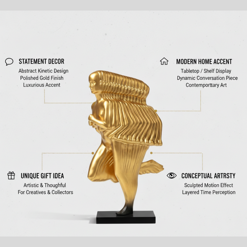 Luxury Gold Running Man Abstract Sculpture