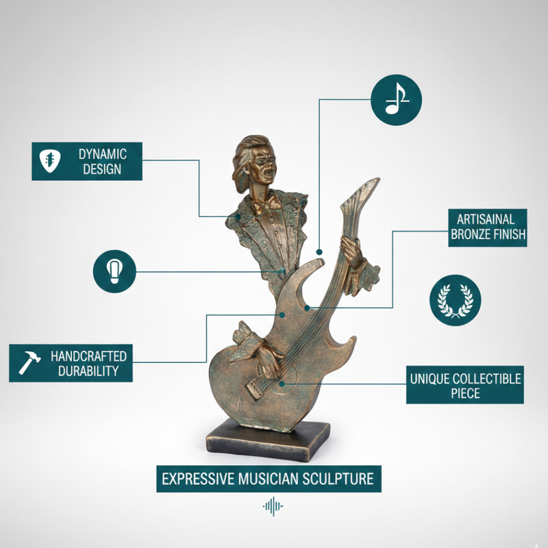 Antique Guitarist Art Statue
