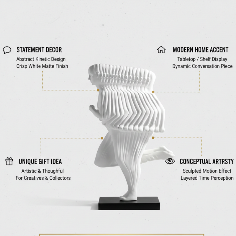 Modern Abstract White Human Sculpture