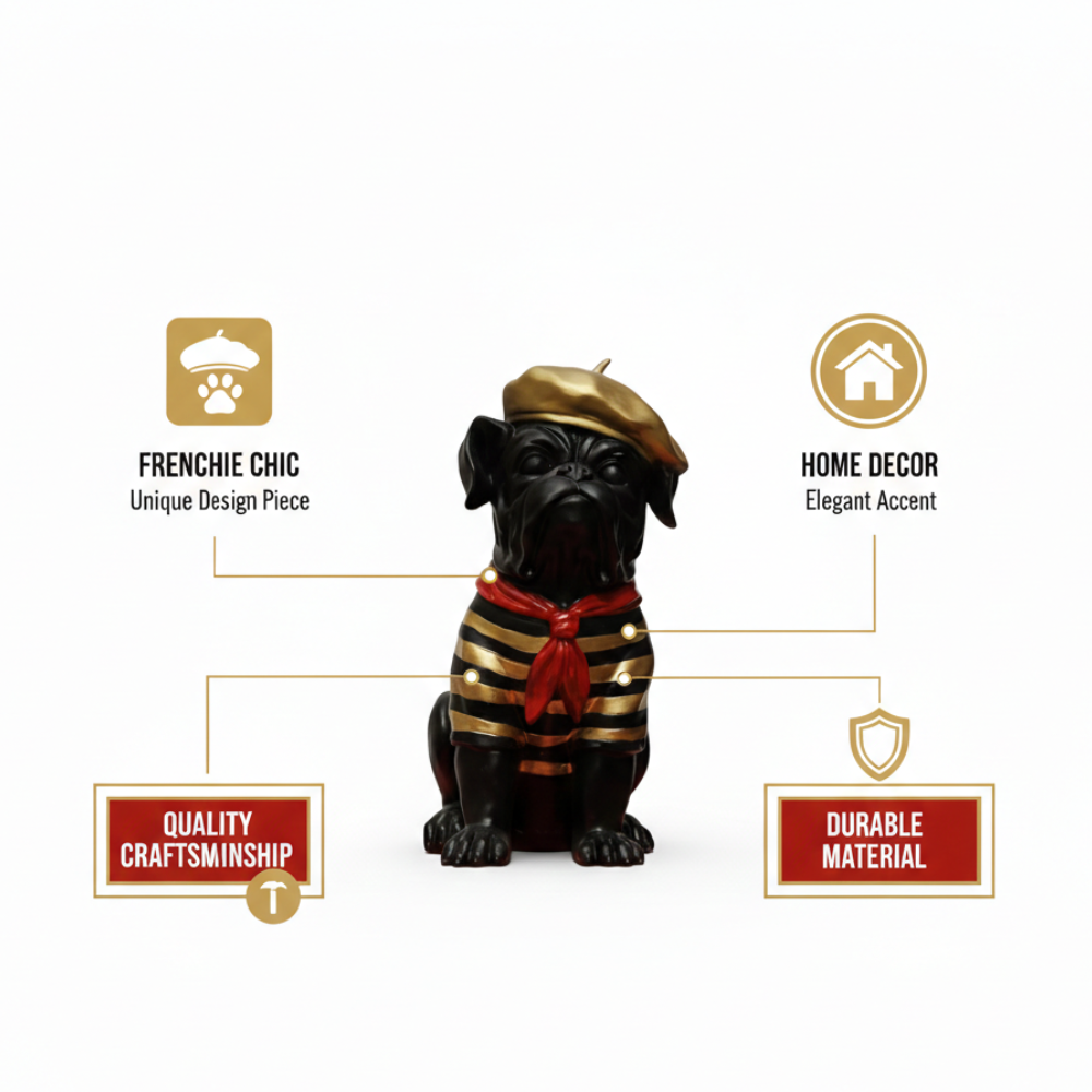 Luxury French Style Dog Showpiece