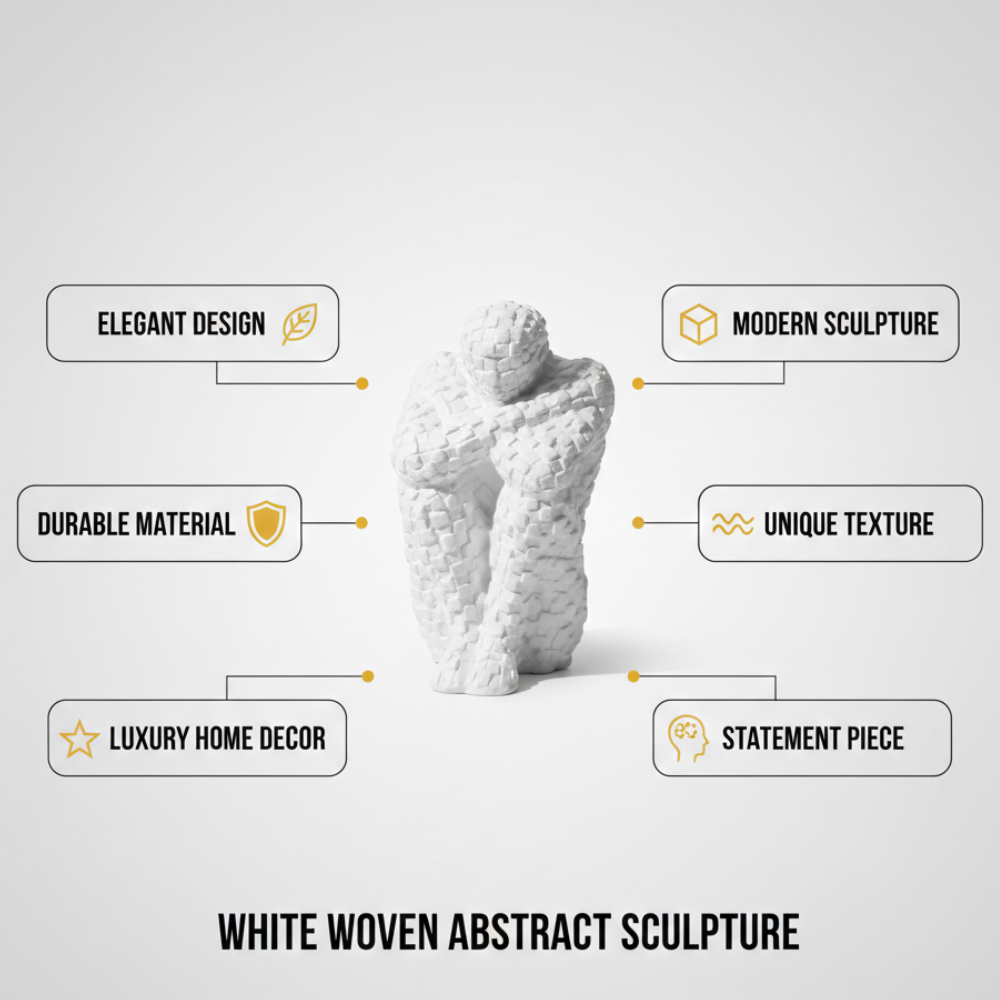 White Mosaic Human Figure Sculpture