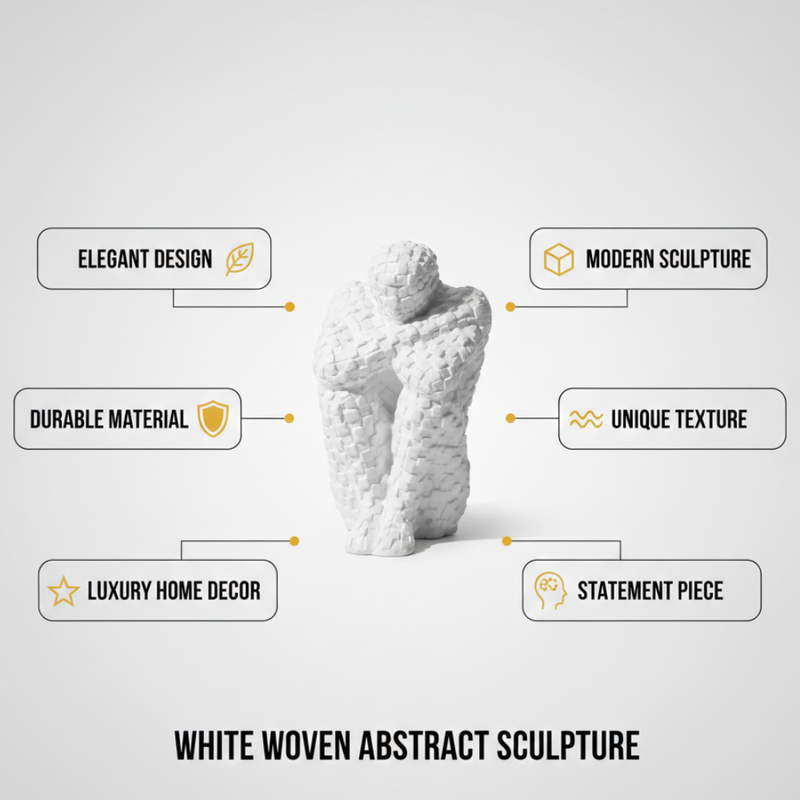 White Mosaic Human Figure Sculpture