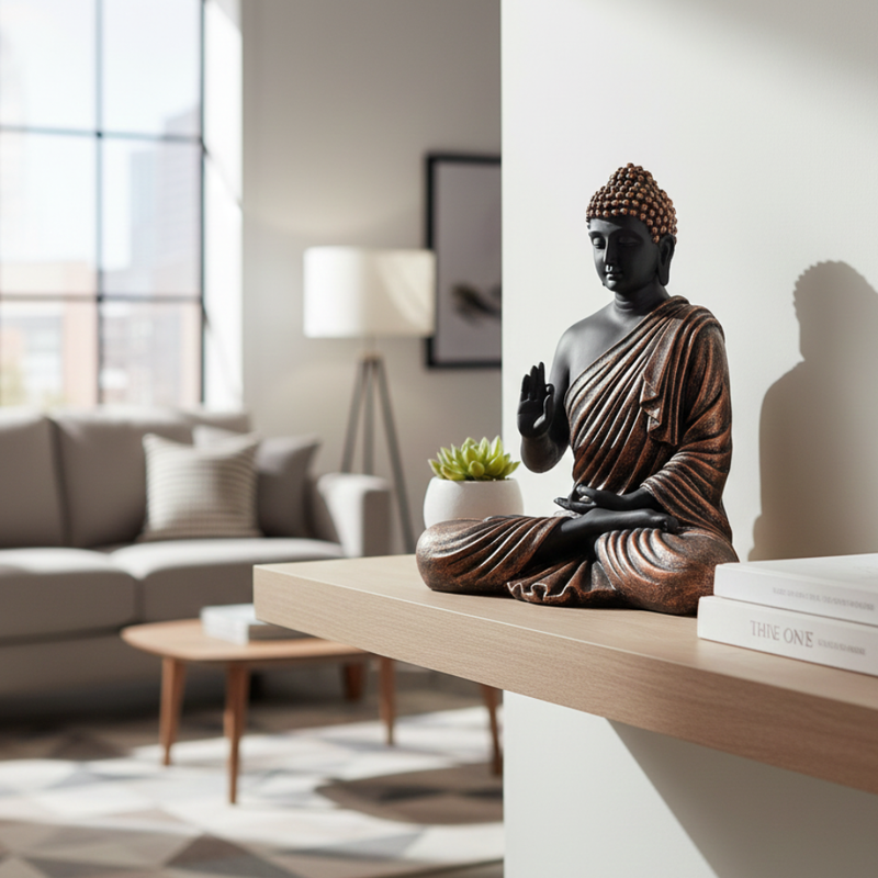 Meditating Buddha Statue in Abhaya Mudra