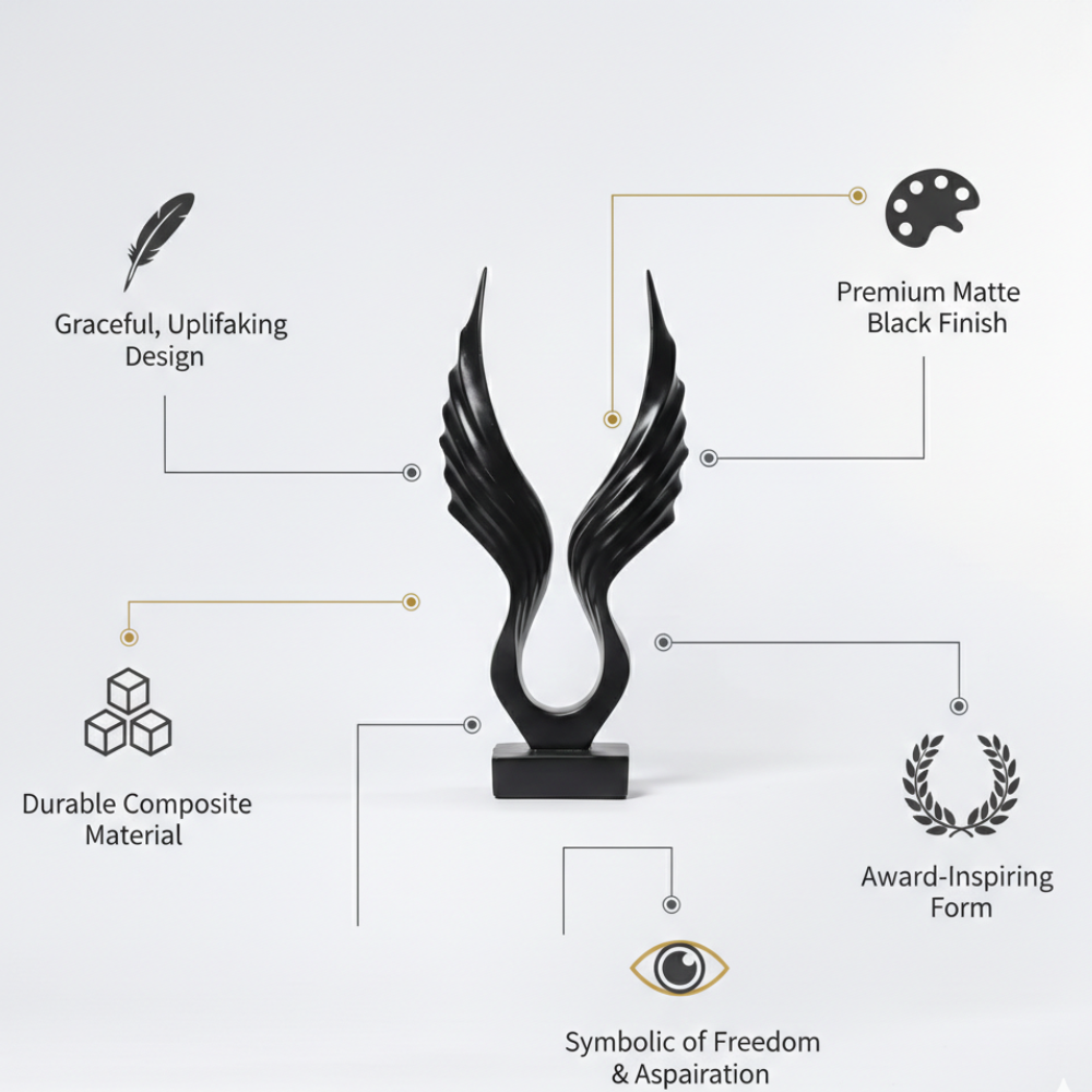 Mystic Black Wings Sculpture
