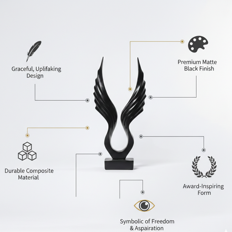 Mystic Black Wings Sculpture