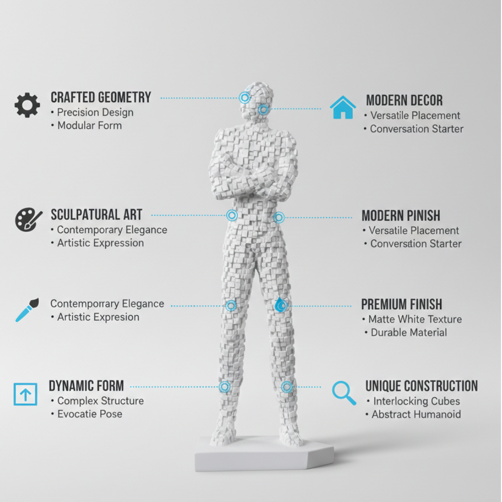 Abstract White Human Figure Decorative Showpiece