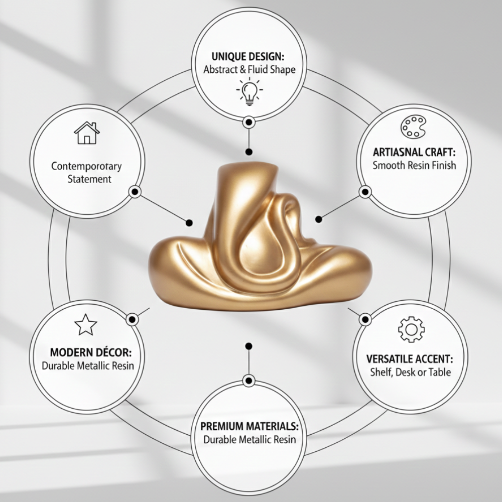 Golden Abstract Ganesha Showpiece