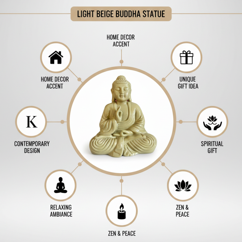 Sage Green Meditating Buddha Statue