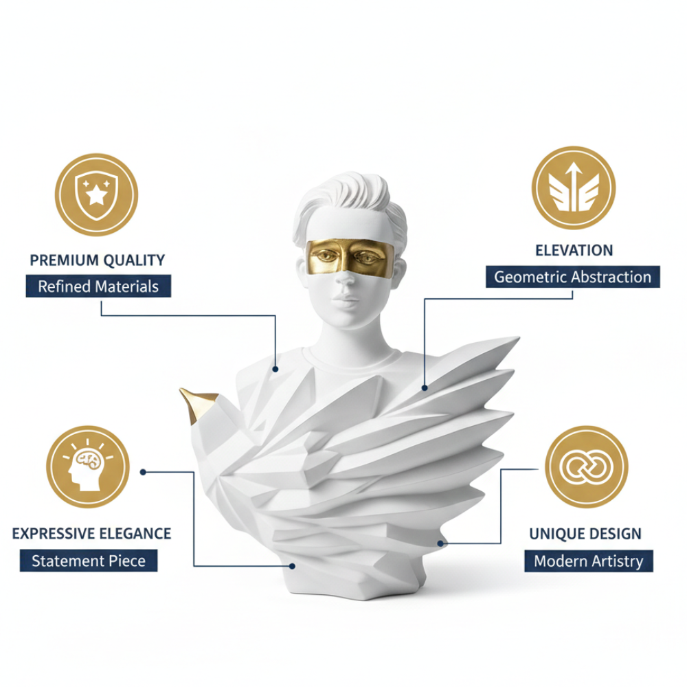 Abstract Human with Dove Sculpture