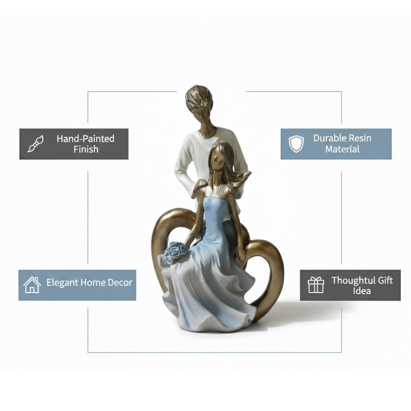 Romantic Couple Heart Design Decorative Statue