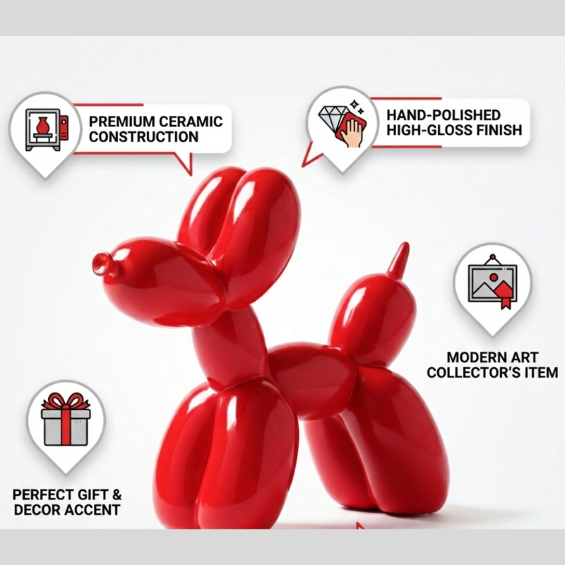 Red Balloon Dog Sculpture