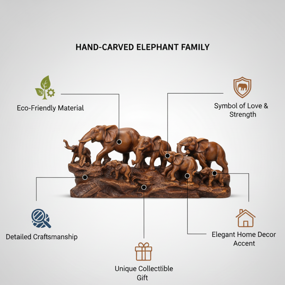 Decorative Elephant Group Showpiece