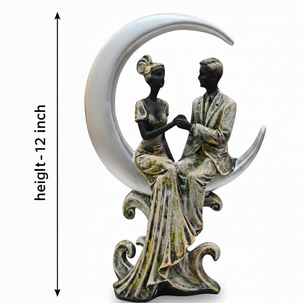Romantic Couple Moon Sculpture