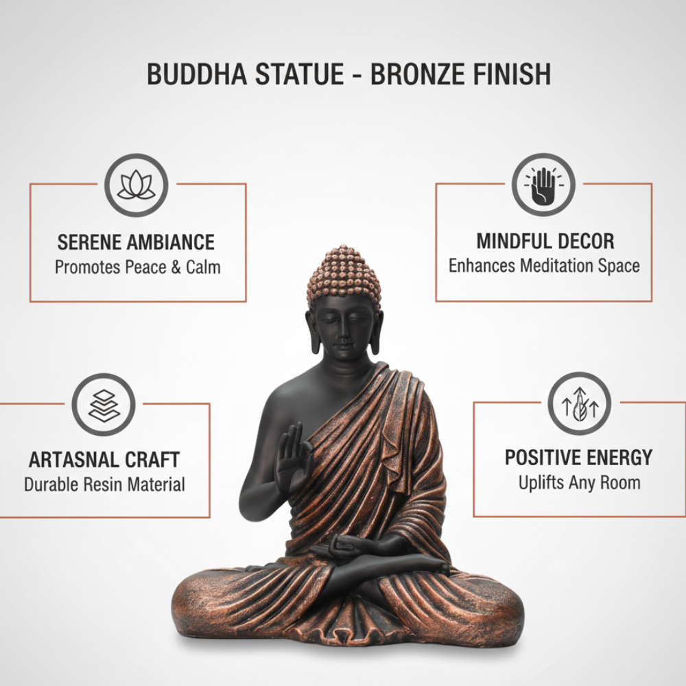 Meditating Buddha Statue in Abhaya Mudra