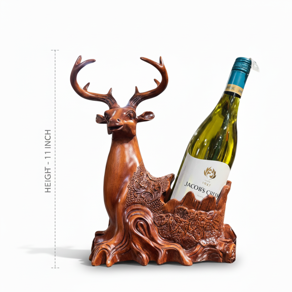 Deer Wine Bottle Holder Showpiece