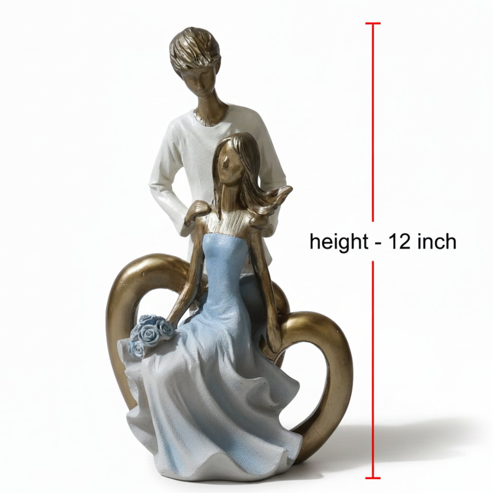 Romantic Couple Heart Design Decorative Statue