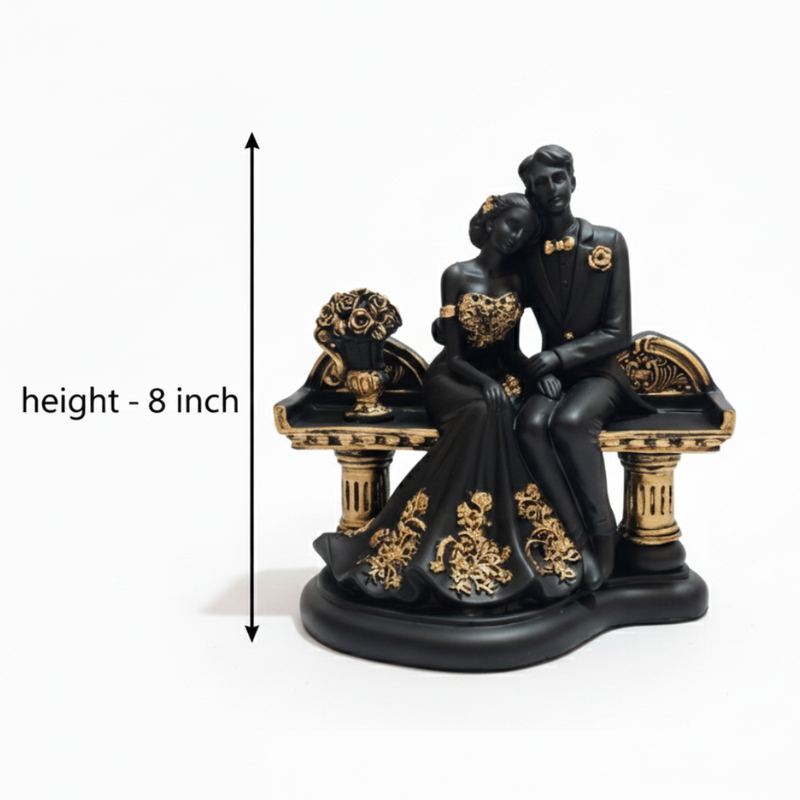 Romantic Couple Sitting Statue