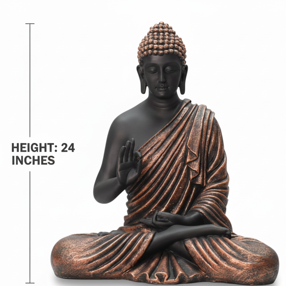 Meditating Buddha Statue in Abhaya Mudra