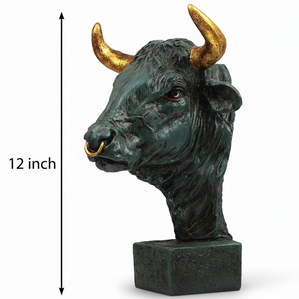Powerful Bull Head Sculpture
