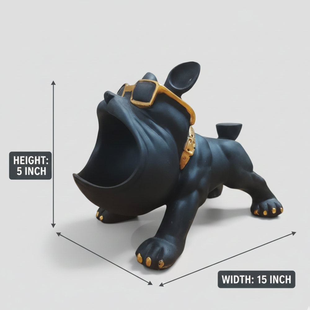 Modern Black Bulldog Showpiece