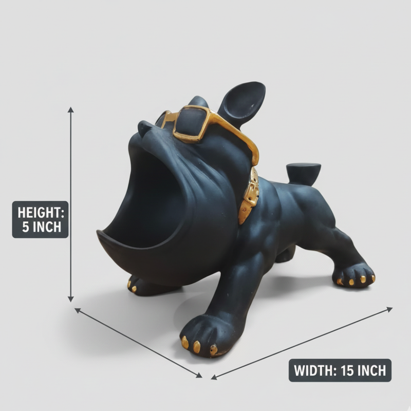Modern Black Bulldog Showpiece