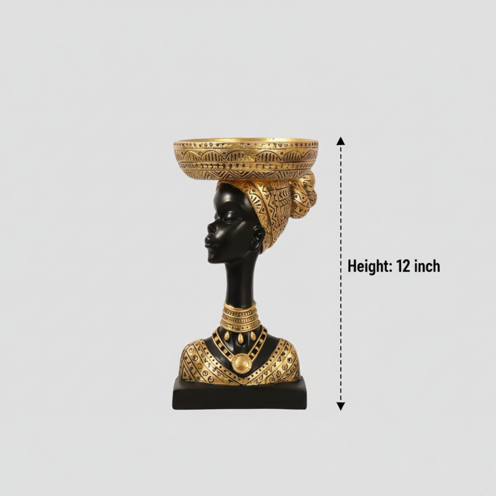 African Lady Bowl Head Showpiece