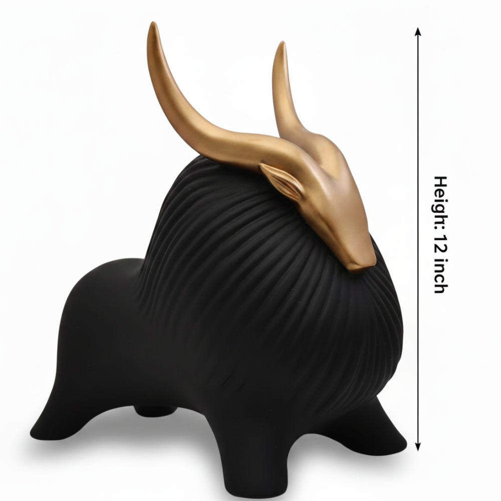 Luxury Black & Gold Bull Figurine