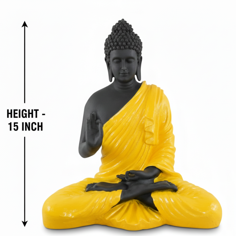 Black & Yellow Meditation Buddha Statue