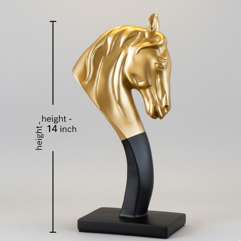 Luxury Golden Horse Head Showpiece