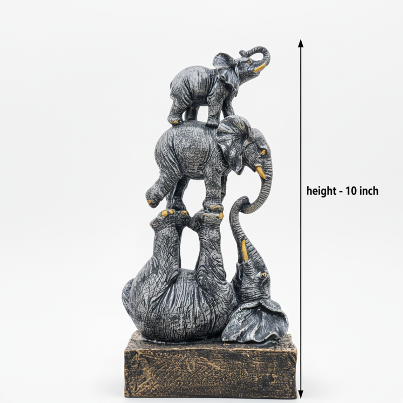 Elephant Family Stacked Showpiece