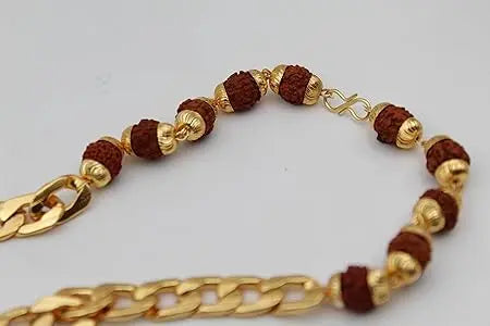 Gold Plated Rudraksha Chain Bracelet & Rudraksha Beads chain Bracelet Nakshatra one
