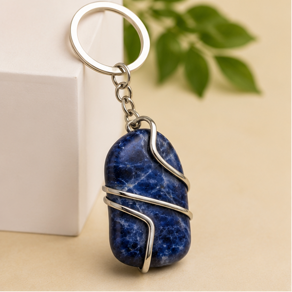 Blue Safety Stone Keychain – Protective Energy & Stylish Everyday Accessory