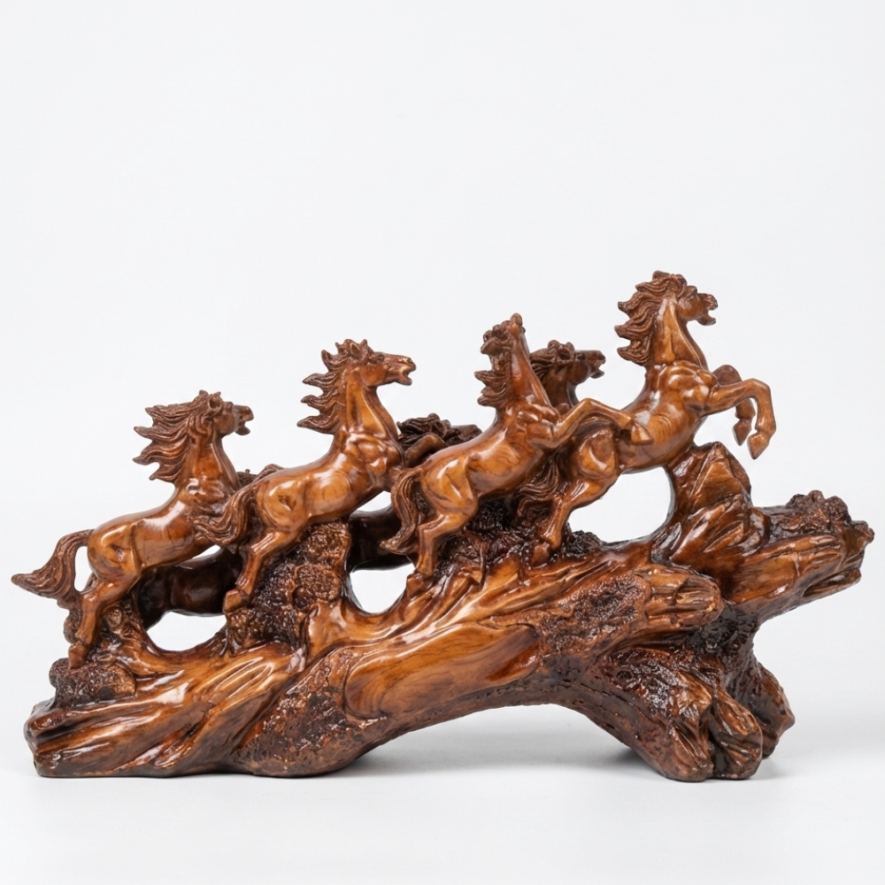 Seven Running Horses Decorative Sculpture Showpiece