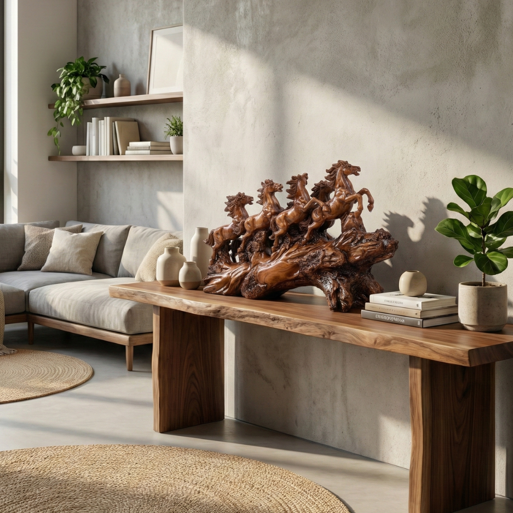 Seven Running Horses Decorative Sculpture Showpiece