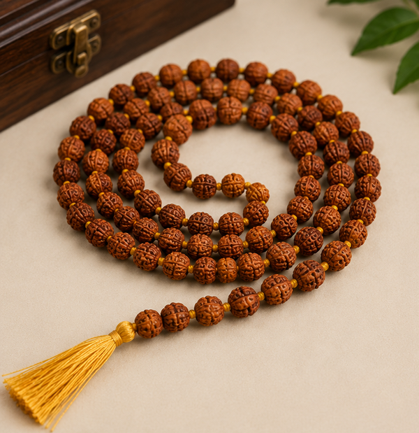 Brown Rudraksha Mala (108+1 Beads)