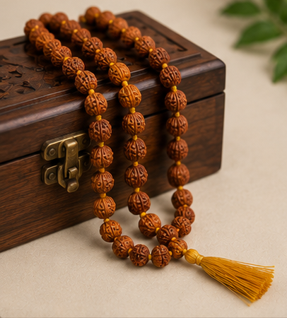 Brown Rudraksha Mala (108+1 Beads)