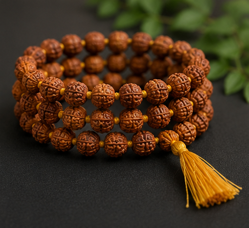 Brown Rudraksha Mala (108+1 Beads)