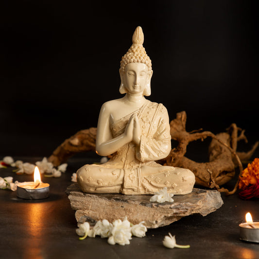 Meditating Buddha Premium Resin 7 inch Gifting Idol