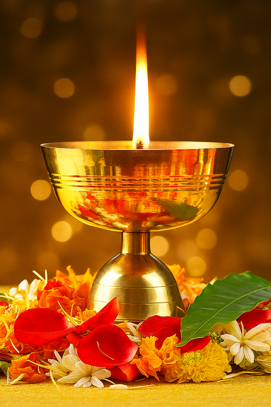 Pure Brass Pyali Akhand Diya 4.3 Inch | 365 gram Superior Pure Brass Diya XL