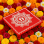 Red Aipan Pooja chowki 11x11 Inch