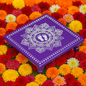 Purple Aipan Laxmi Charan Pooja chowki