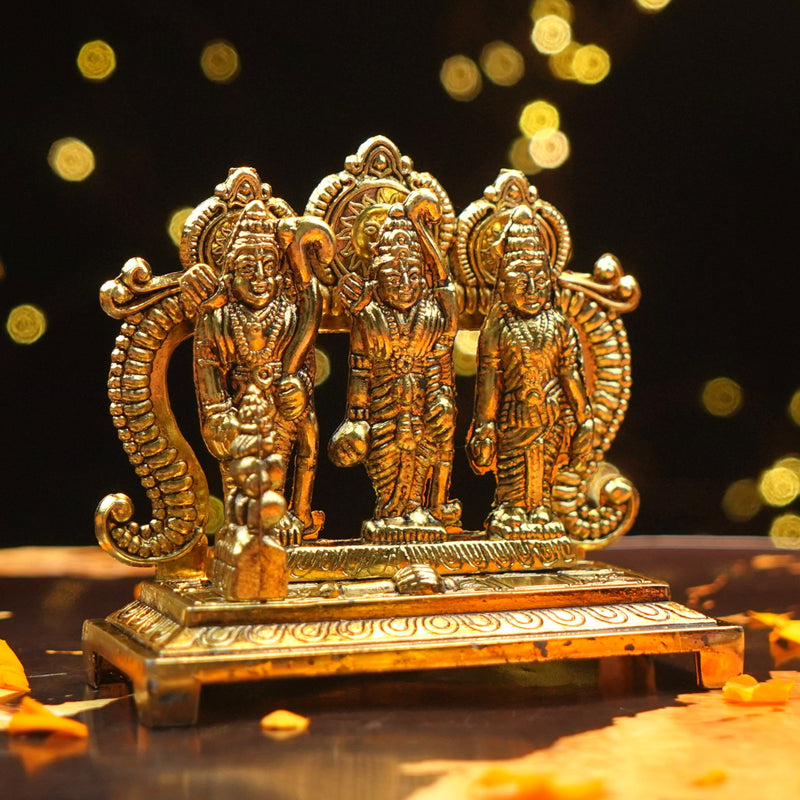 Golden Ram Darbar Murti | Ram Darbar Gifting 4 Inch