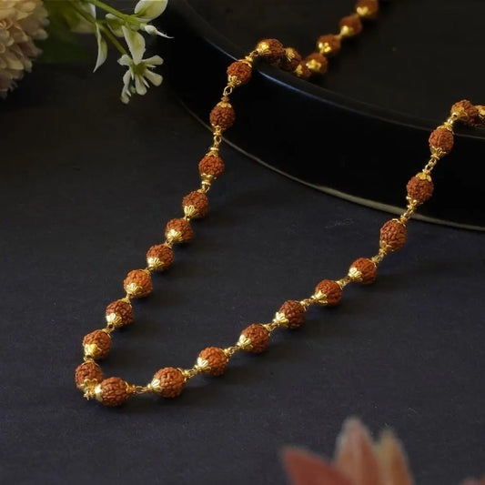 Gold Plated Shivoham Rudraksha Mala - Nakshatra one
