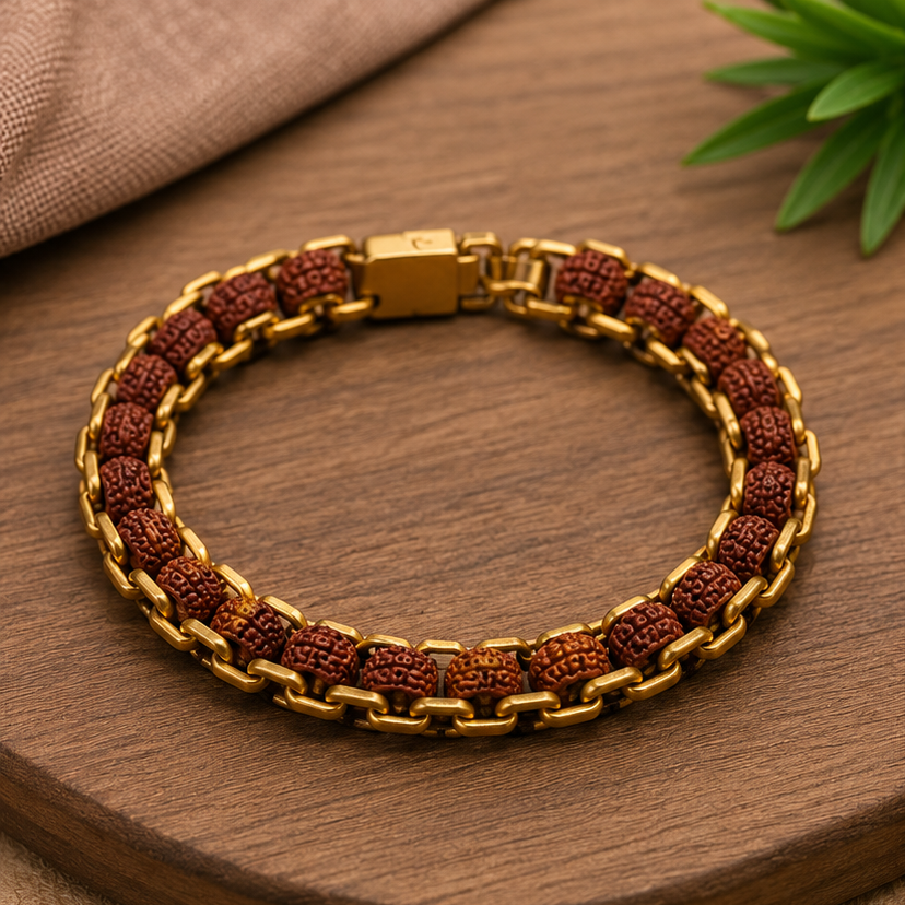Gold Rudraksha Bracelet