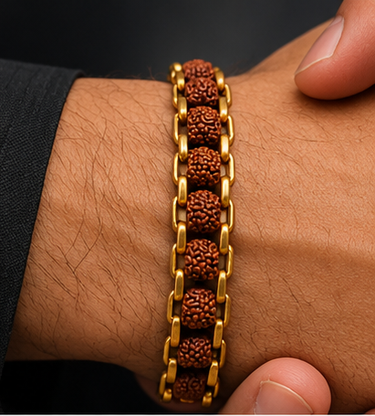 Gold Rudraksha Bracelet