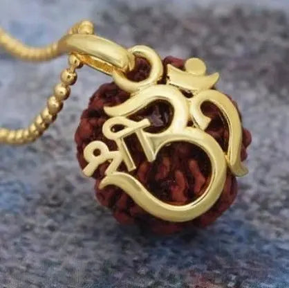 Gold Plated Shree Om Rudraksha Mala for prayer and meditation-NAKSHATRAONE