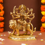 Stunning Brass Maa Durga Statue (6.5 Inch), 1.2 KG