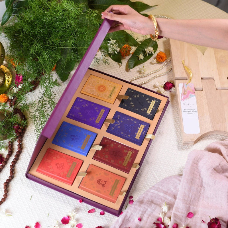 Asht Chalisa - Purple Color | Set of 8 Premium Chalisas | Gift Set for Indian Occasions