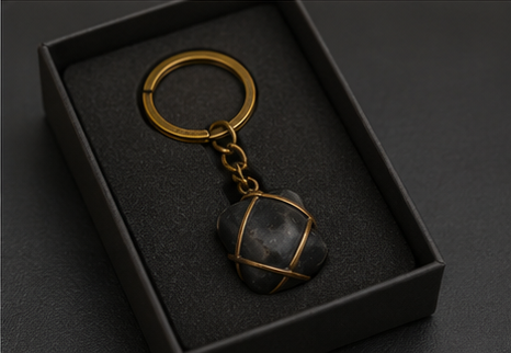 Mystic Blue Sodalite Charm Keychain
